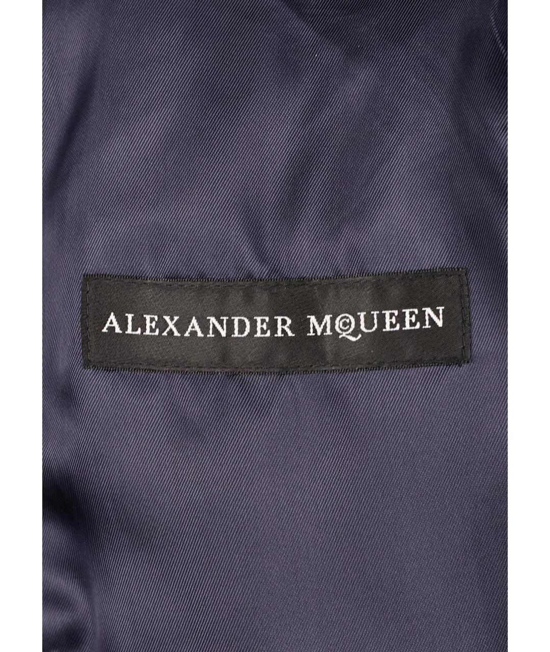 ALEXANDER MCQUEEN Темно-синий хлопковый пиджак, фото 3