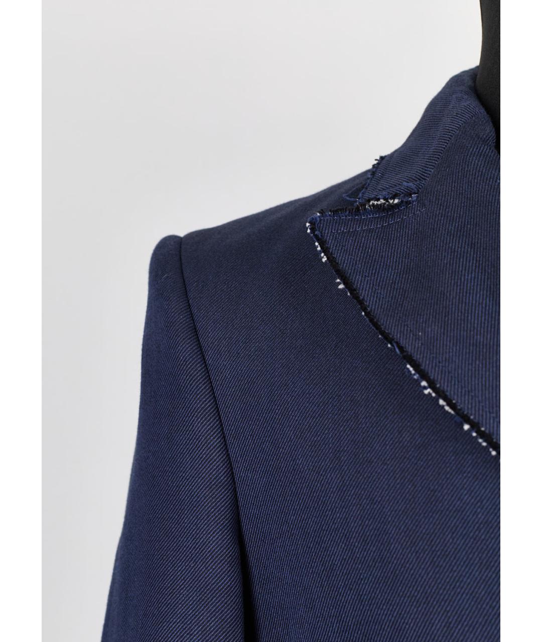 ALEXANDER MCQUEEN Темно-синий хлопковый пиджак, фото 4