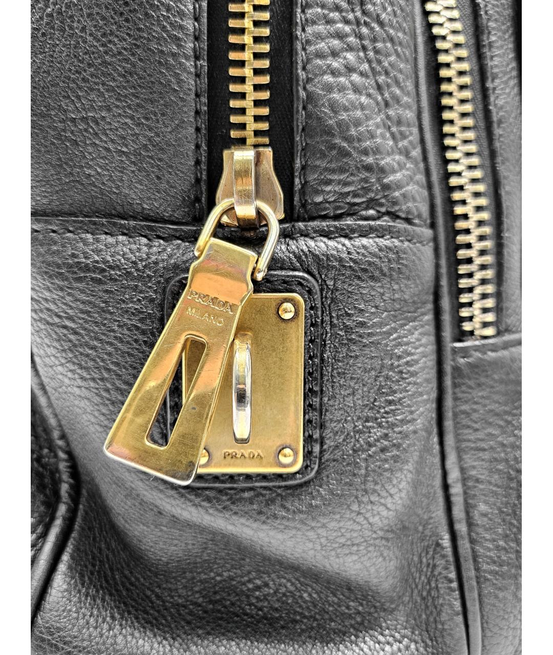 PRADA Черный кожаный портфель, фото 9