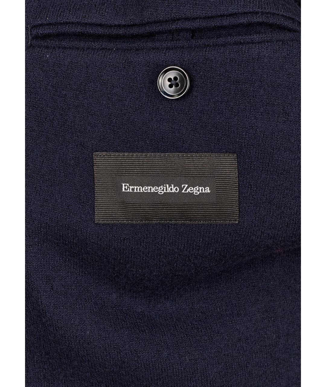ERMENEGILDO ZEGNA Темно-синий шерстяной пиджак, фото 3