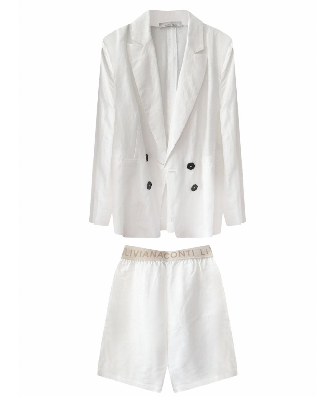 LIVIANA CONTI Белый вискозный костюм с юбками, фото 1