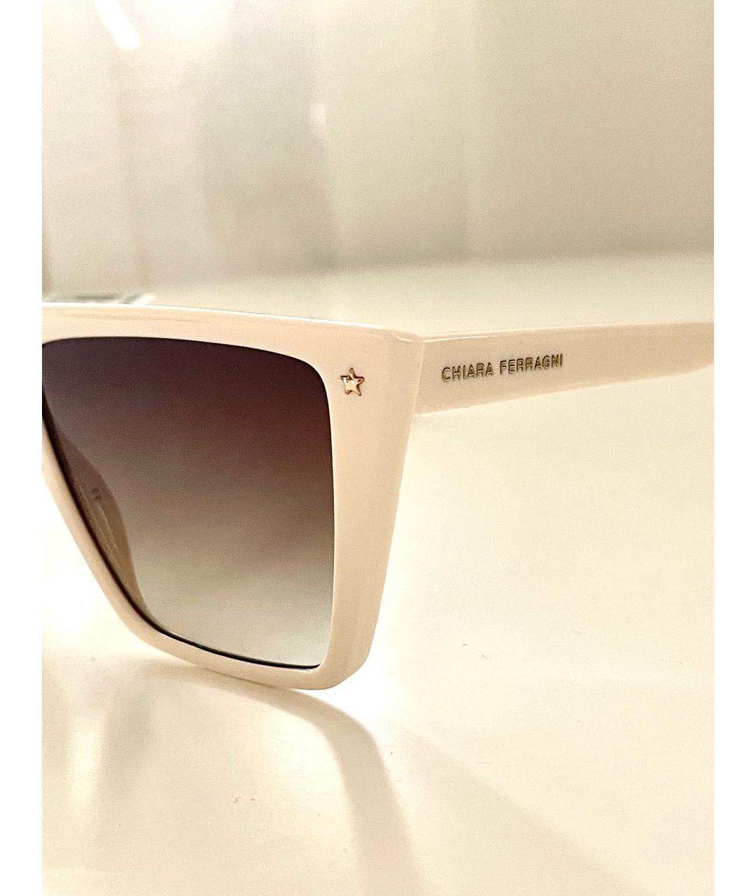 CHIARA FERRAGNI Белые пластиковые солнцезащитные очки, фото 7
