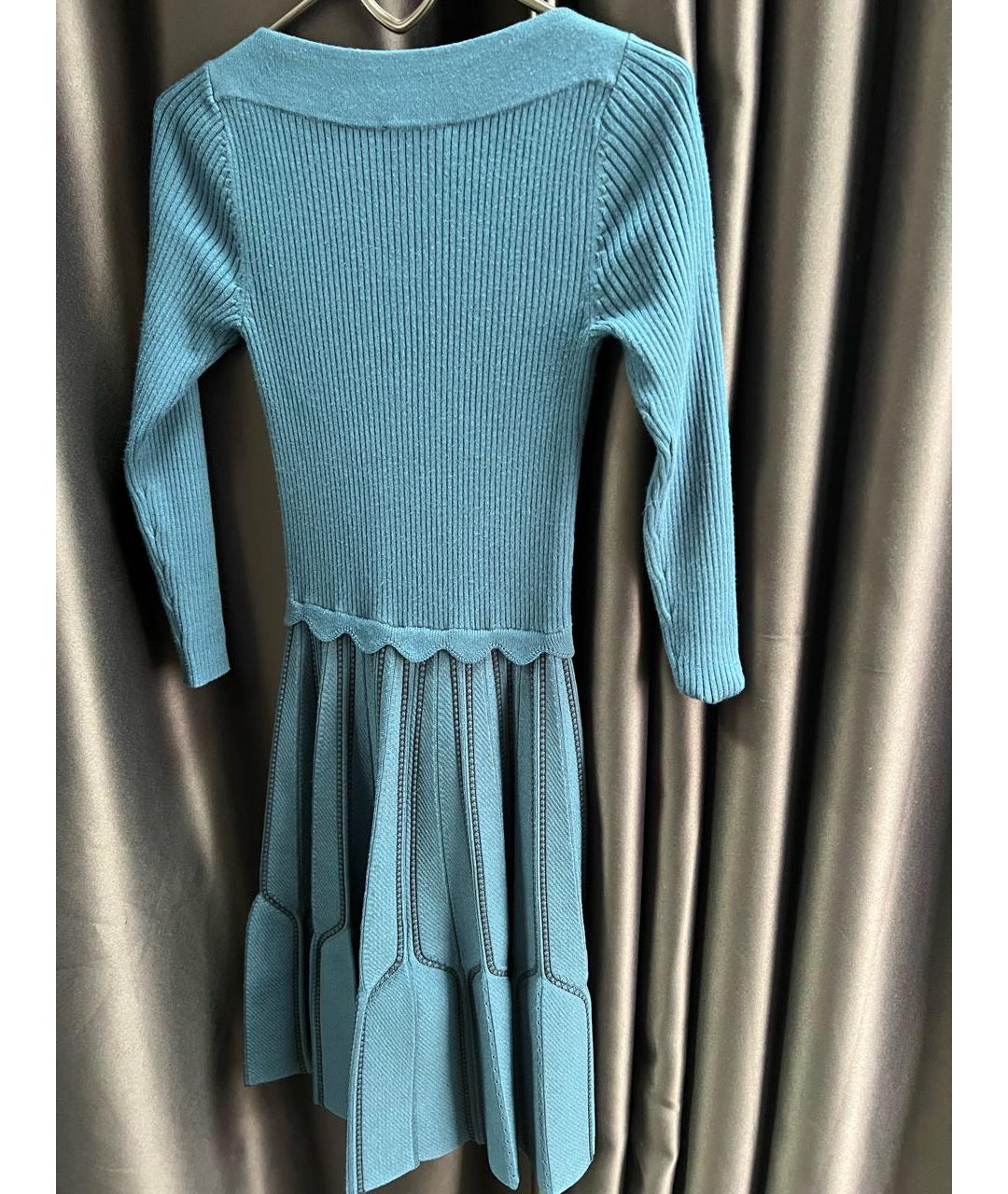SANDRO Синее вискозное повседневное платье, фото 2