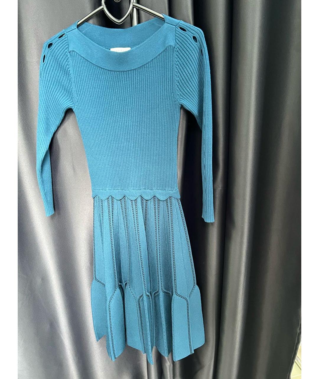 SANDRO Синее вискозное повседневное платье, фото 7