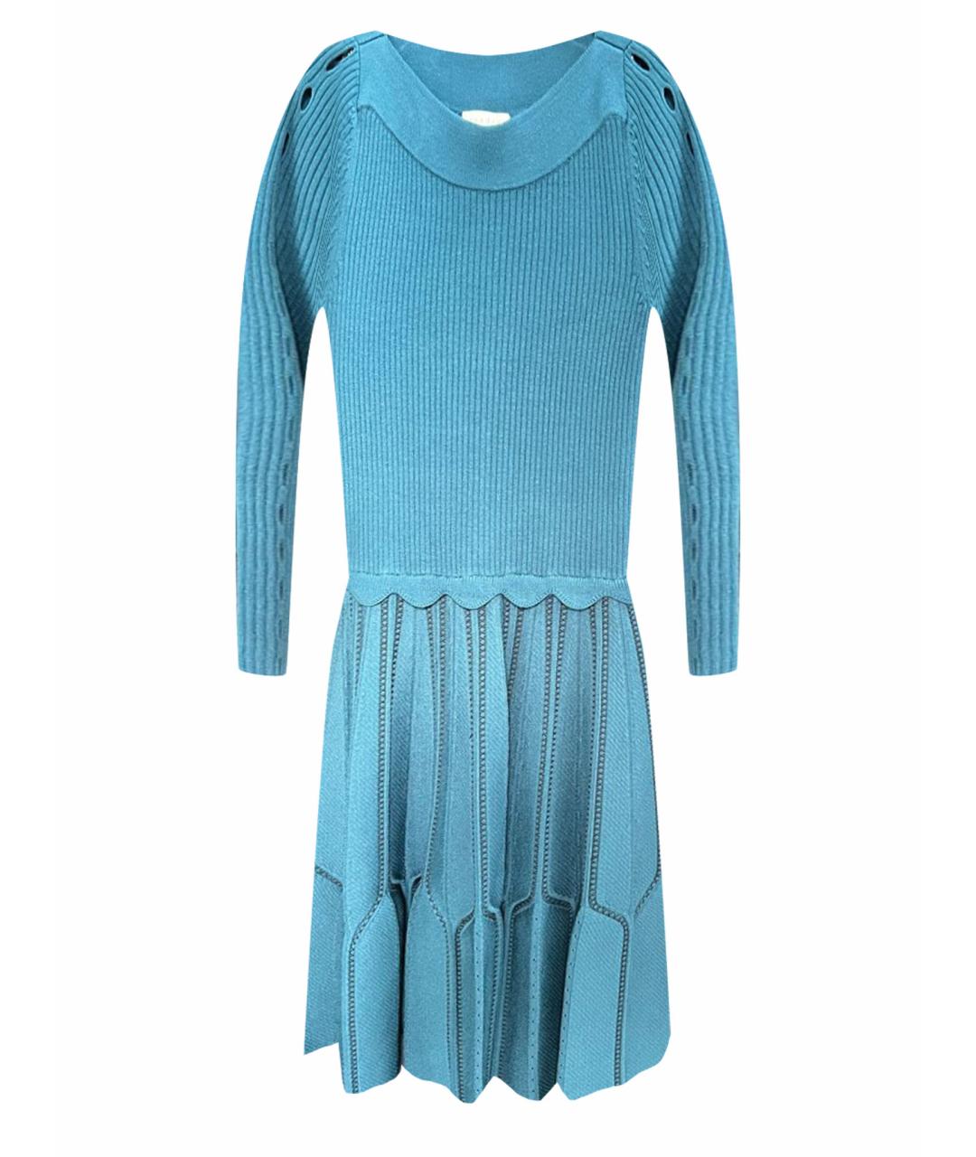 SANDRO Синее вискозное повседневное платье, фото 1