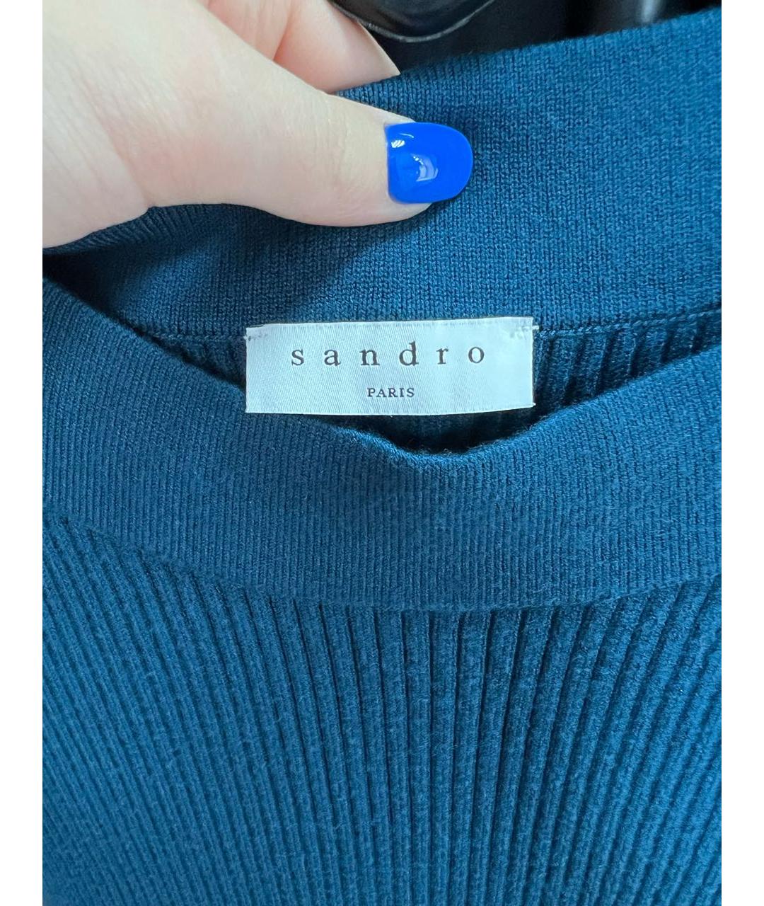 SANDRO Синее вискозное повседневное платье, фото 4