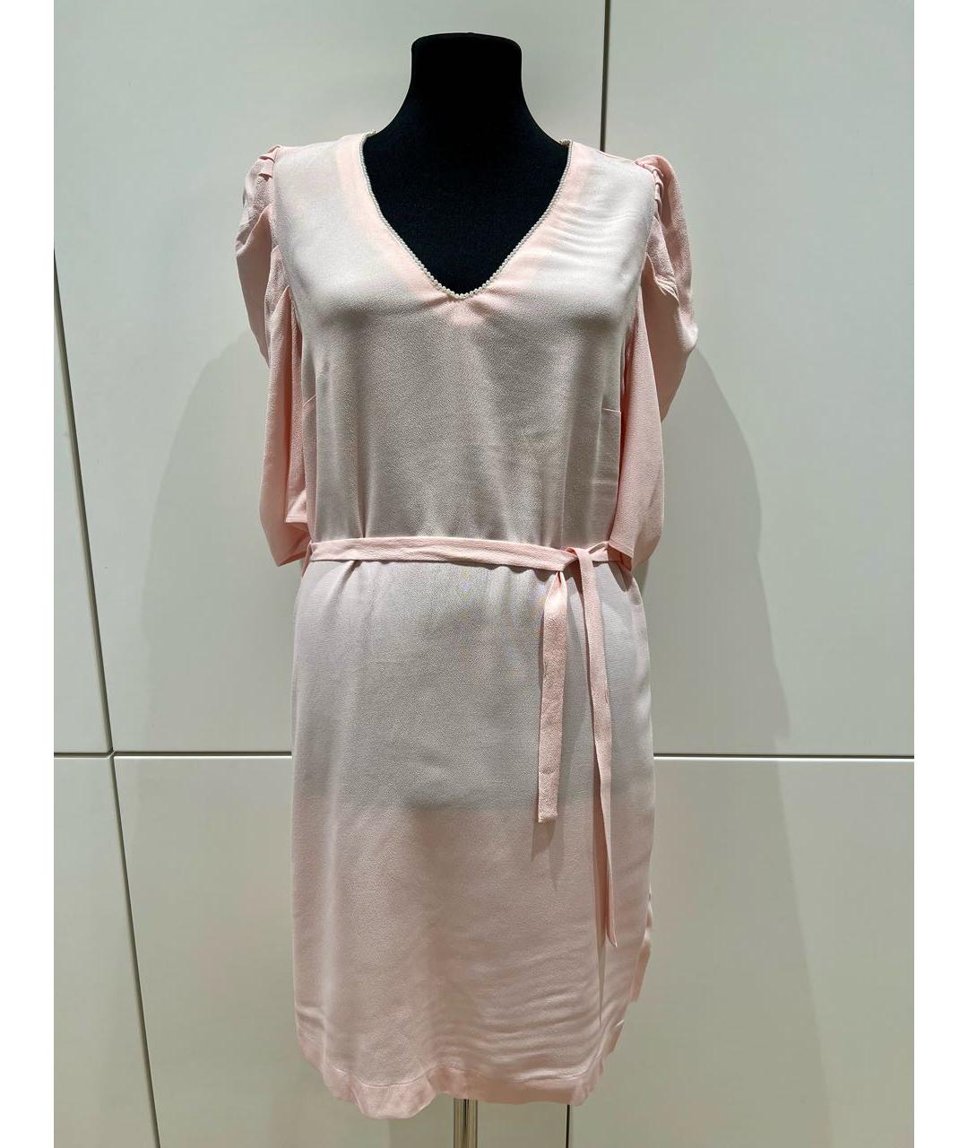 Claudie Pierlot Розовое вискозное повседневное платье, фото 8