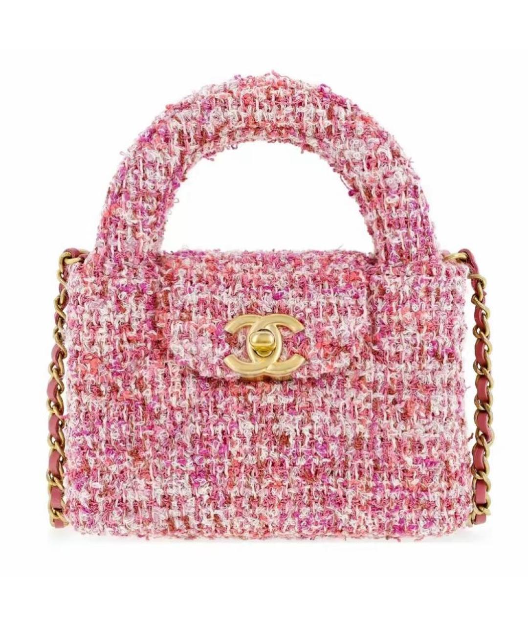 CHANEL PRE-OWNED Розовая тканевая сумка с короткими ручками, фото 1