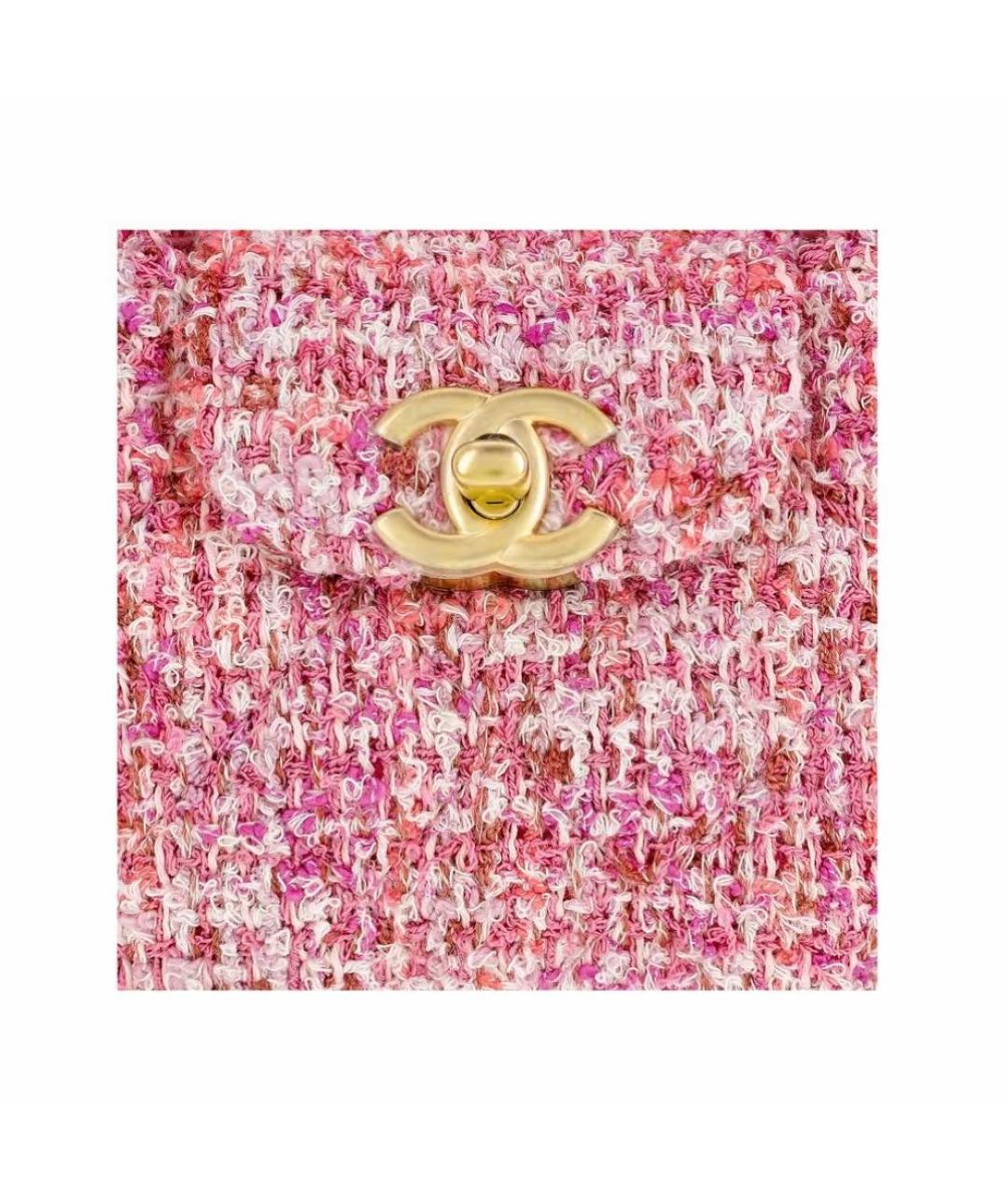 CHANEL PRE-OWNED Розовая тканевая сумка с короткими ручками, фото 6