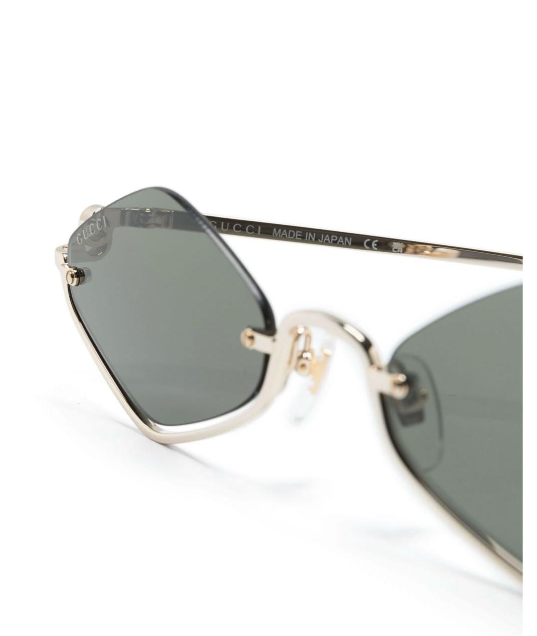 GUCCI Зеленые металлические солнцезащитные очки, фото 3