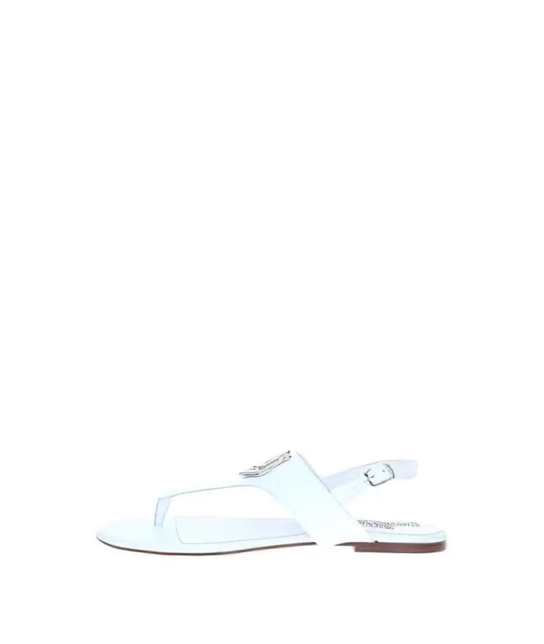 LOVE MOSCHINO Белые кожаные сандалии, фото 7
