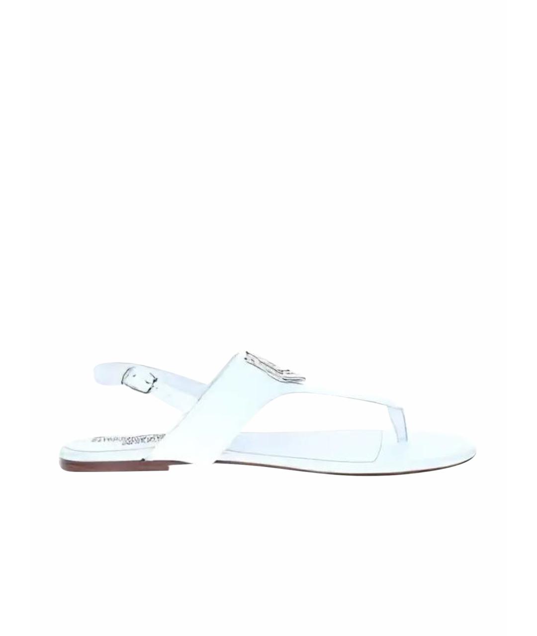 LOVE MOSCHINO Белые кожаные сандалии, фото 1