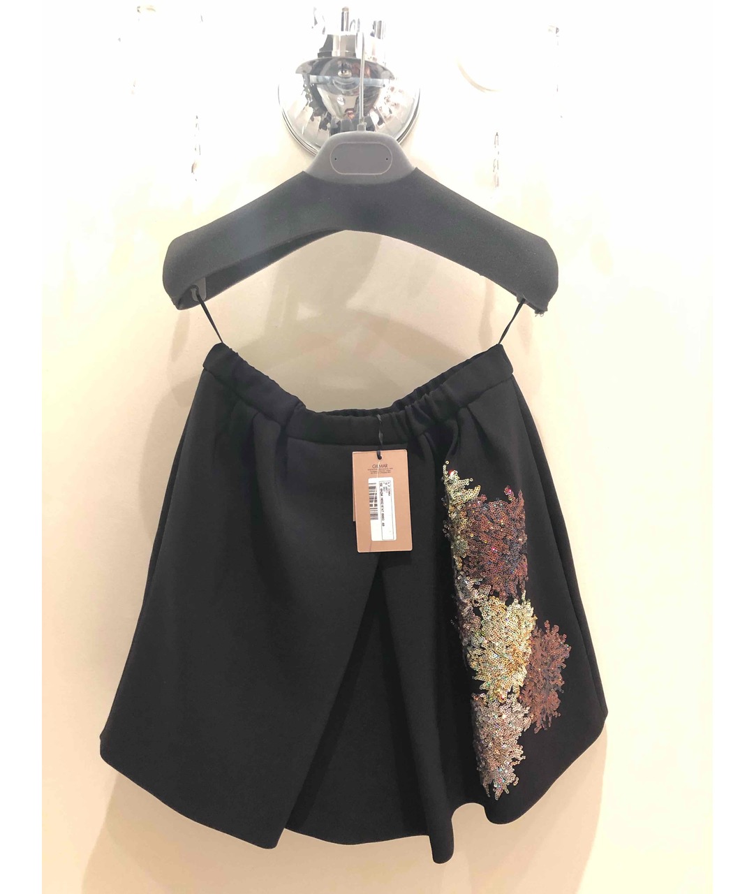 NO. 21 Черная полиэстеровая юбка мини, фото 5