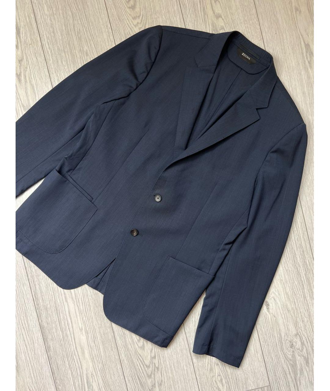 ZZEGNA Темно-синий шерстяной пиджак, фото 2