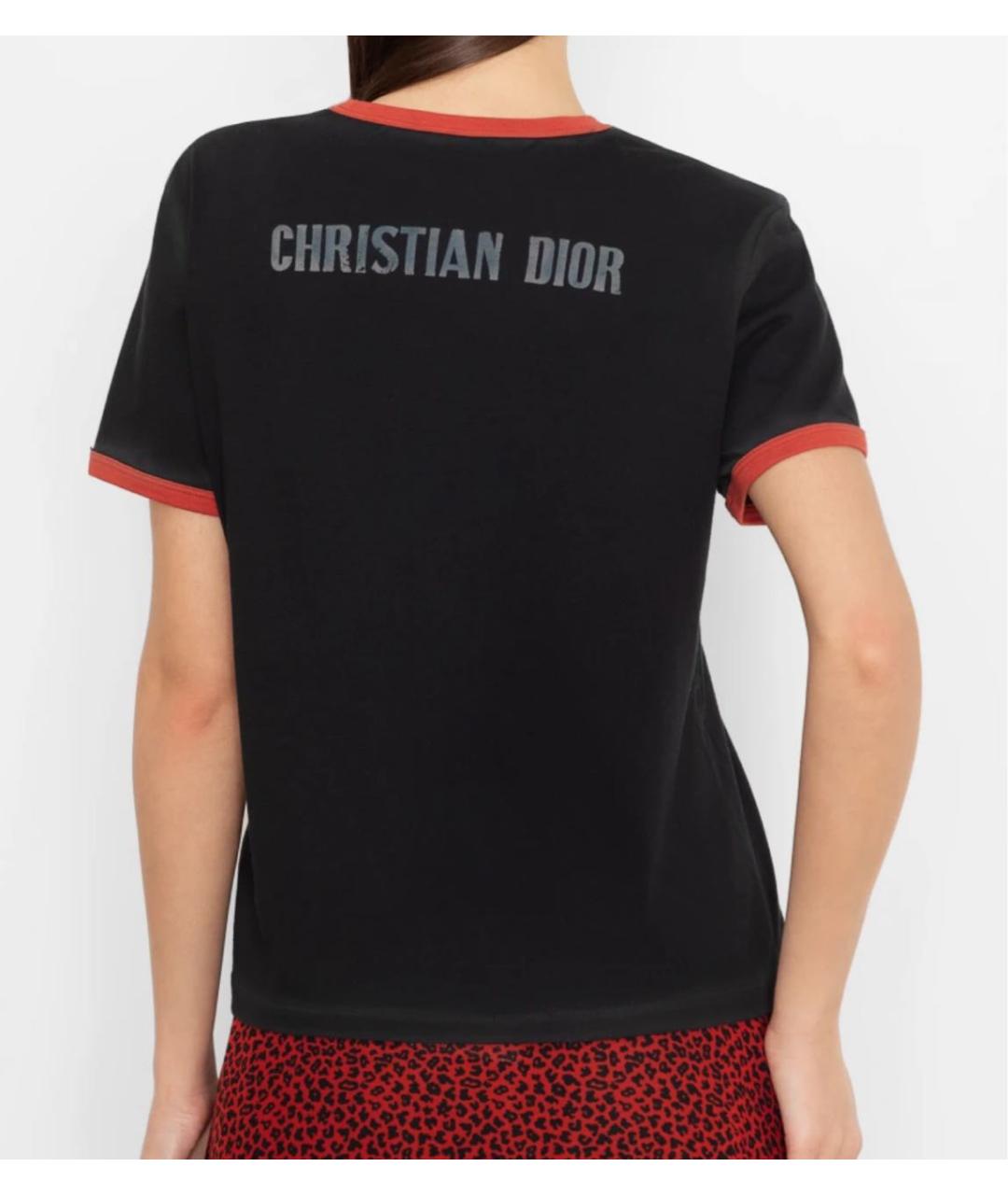 CHRISTIAN DIOR Черная хлопковая футболка, фото 2