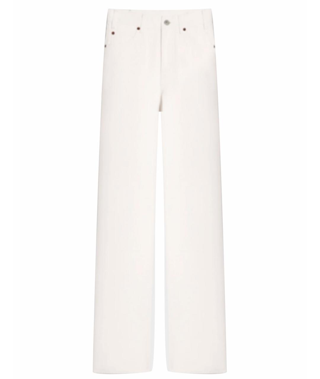 CELINE PRE-OWNED Белые хлопковые прямые джинсы, фото 6