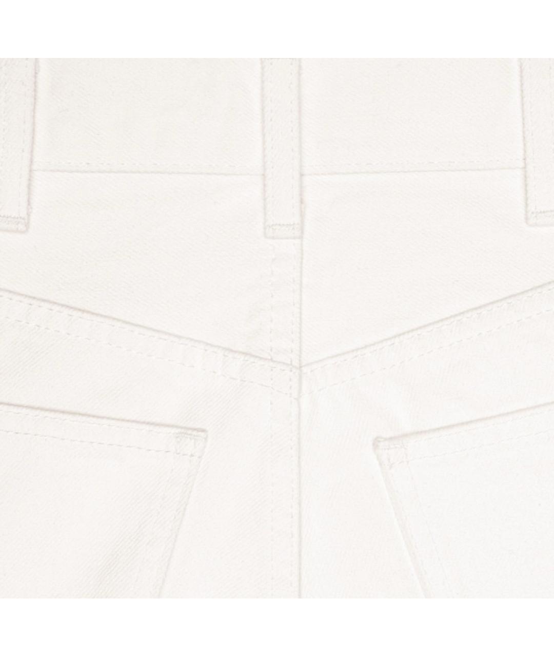 CELINE PRE-OWNED Белые хлопковые прямые джинсы, фото 3
