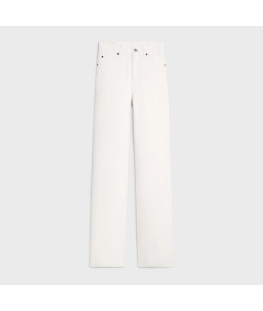 CELINE PRE-OWNED Белые хлопковые прямые джинсы, фото 5