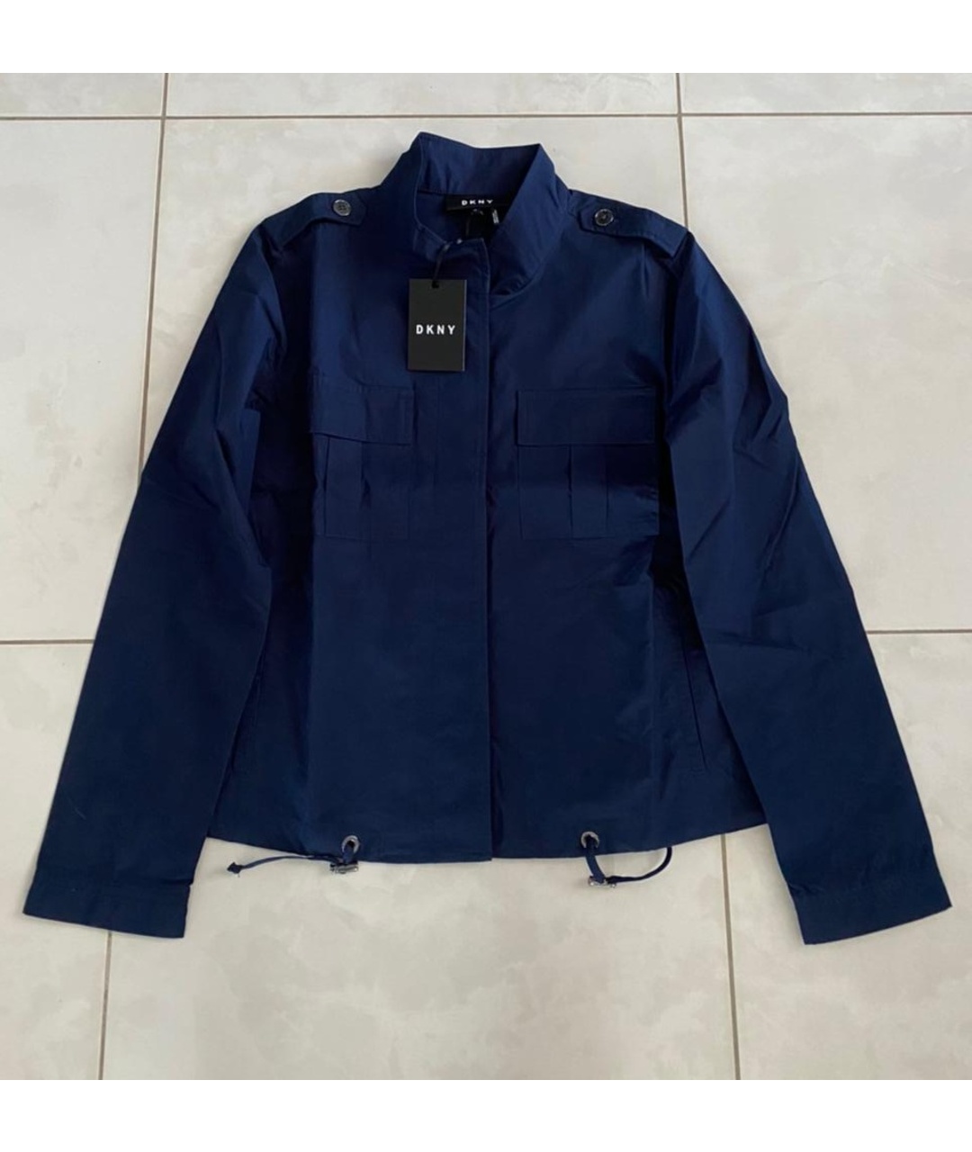 DKNY Темно-синяя хлопковая куртка, фото 9
