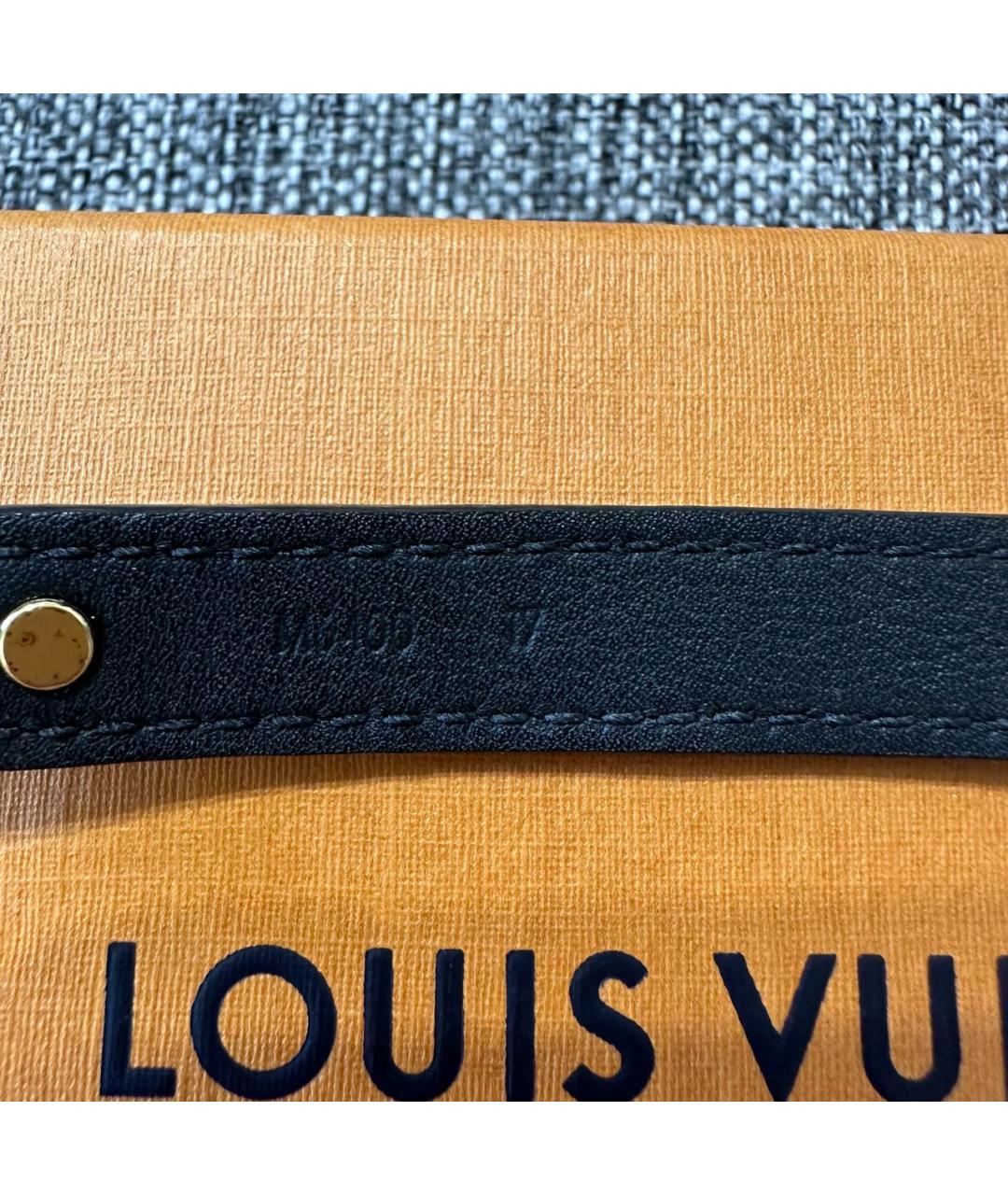 LOUIS VUITTON PRE-OWNED Черный кожаный браслет, фото 6
