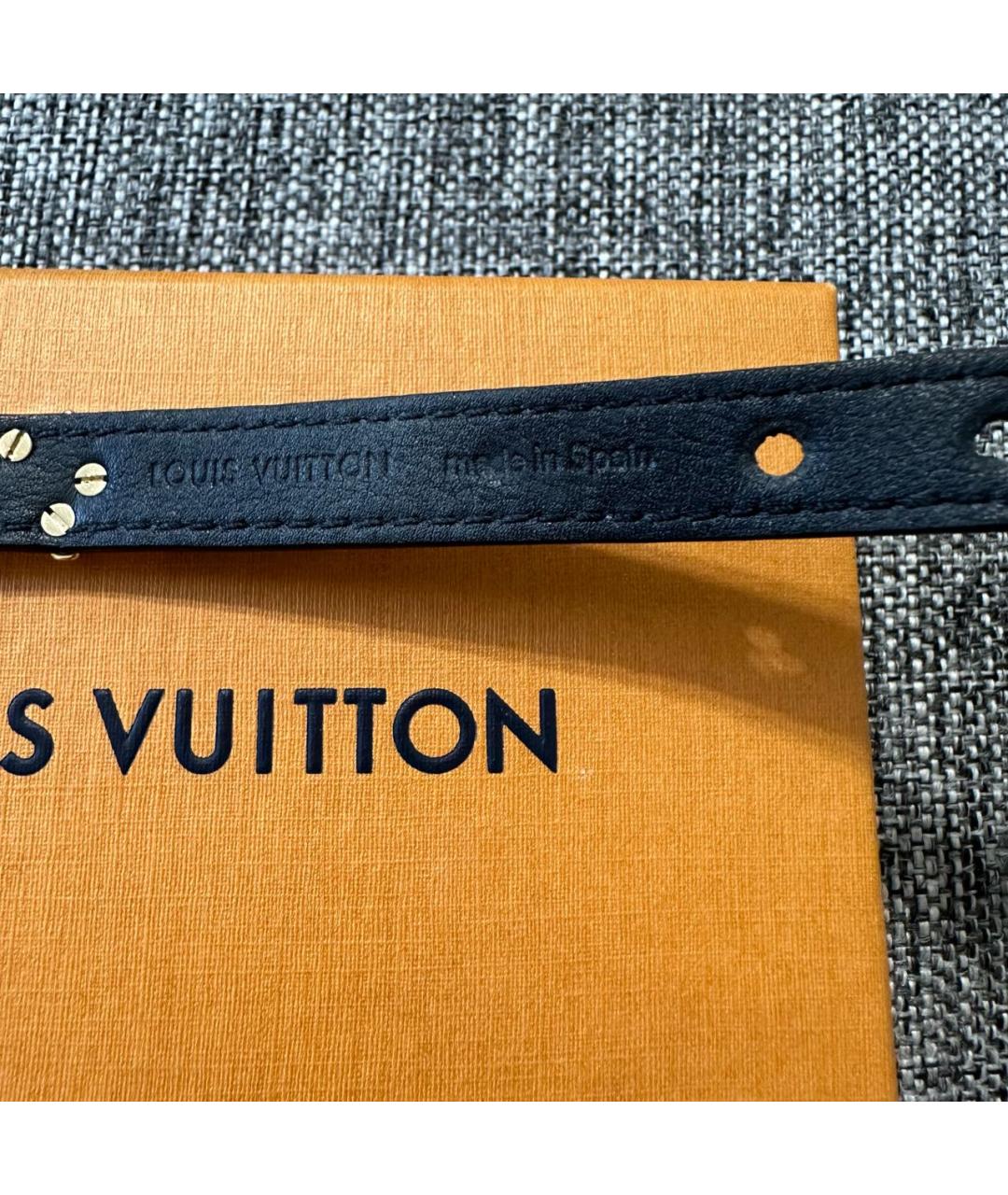 LOUIS VUITTON PRE-OWNED Черный кожаный браслет, фото 4