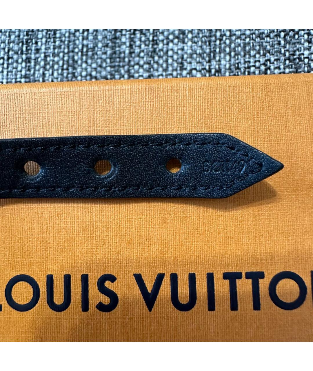LOUIS VUITTON PRE-OWNED Черный кожаный браслет, фото 5