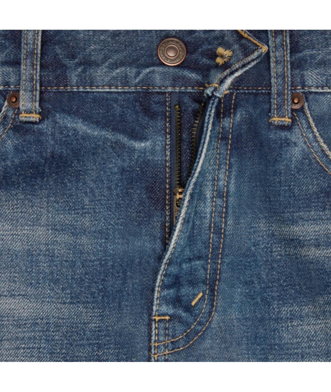 CELINE Синие хлопковые джинсы клеш, фото 4