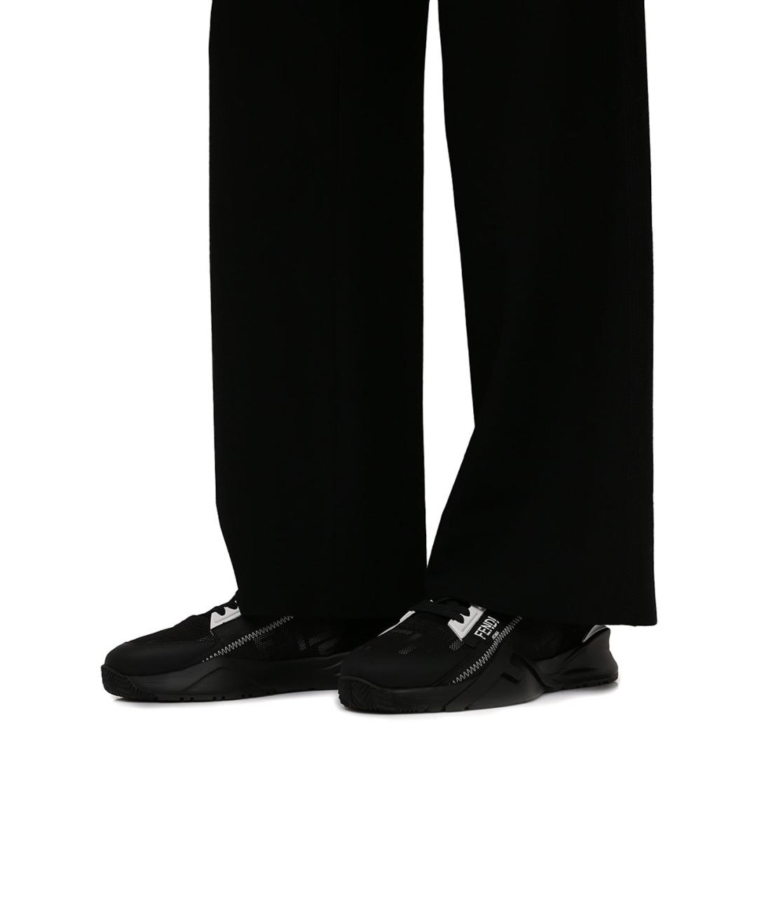 FENDI Черные текстильные кроссовки, фото 7