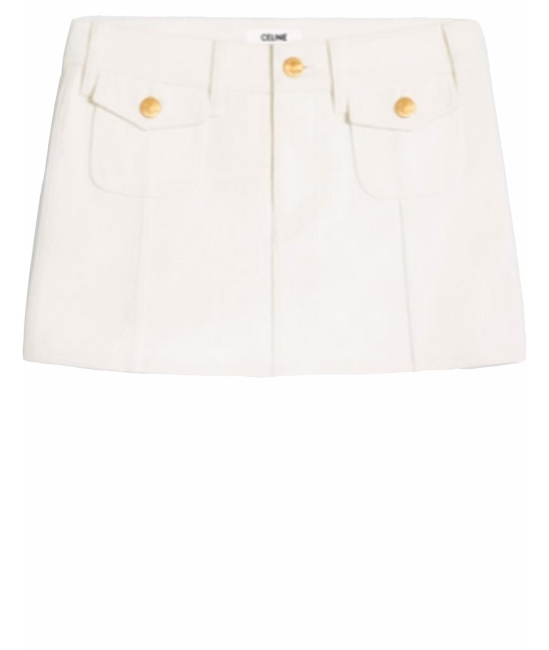 CELINE PRE-OWNED Белая хлопковая юбка мини, фото 1
