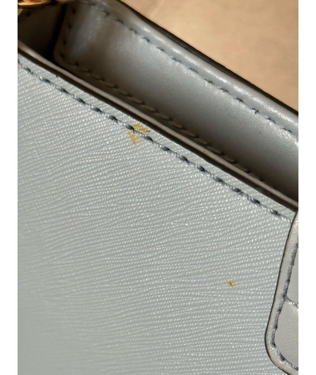MICHAEL KORS Голубая кожаная сумка с короткими ручками, фото 7