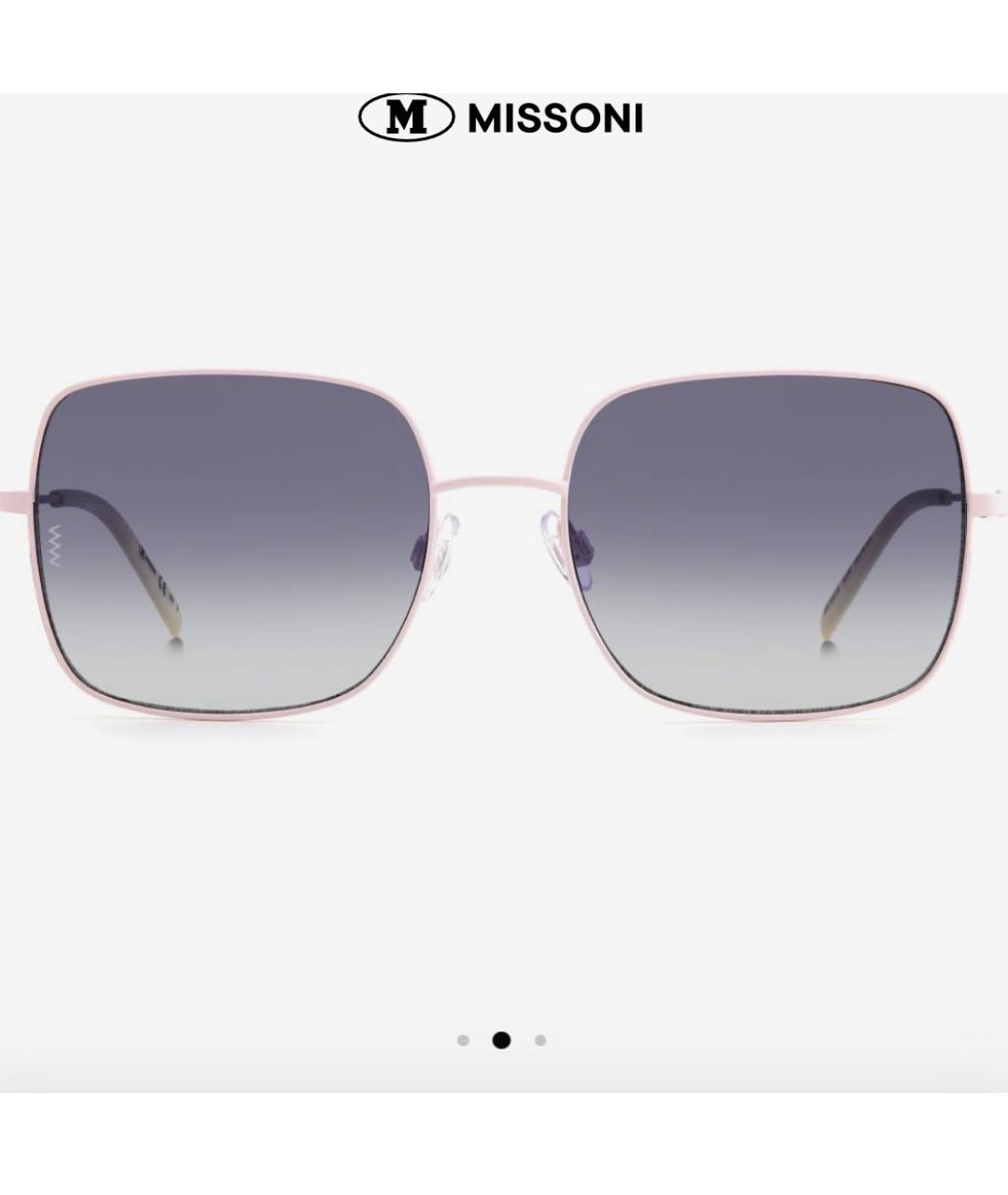 M MISSONI Розовые металлические солнцезащитные очки, фото 2