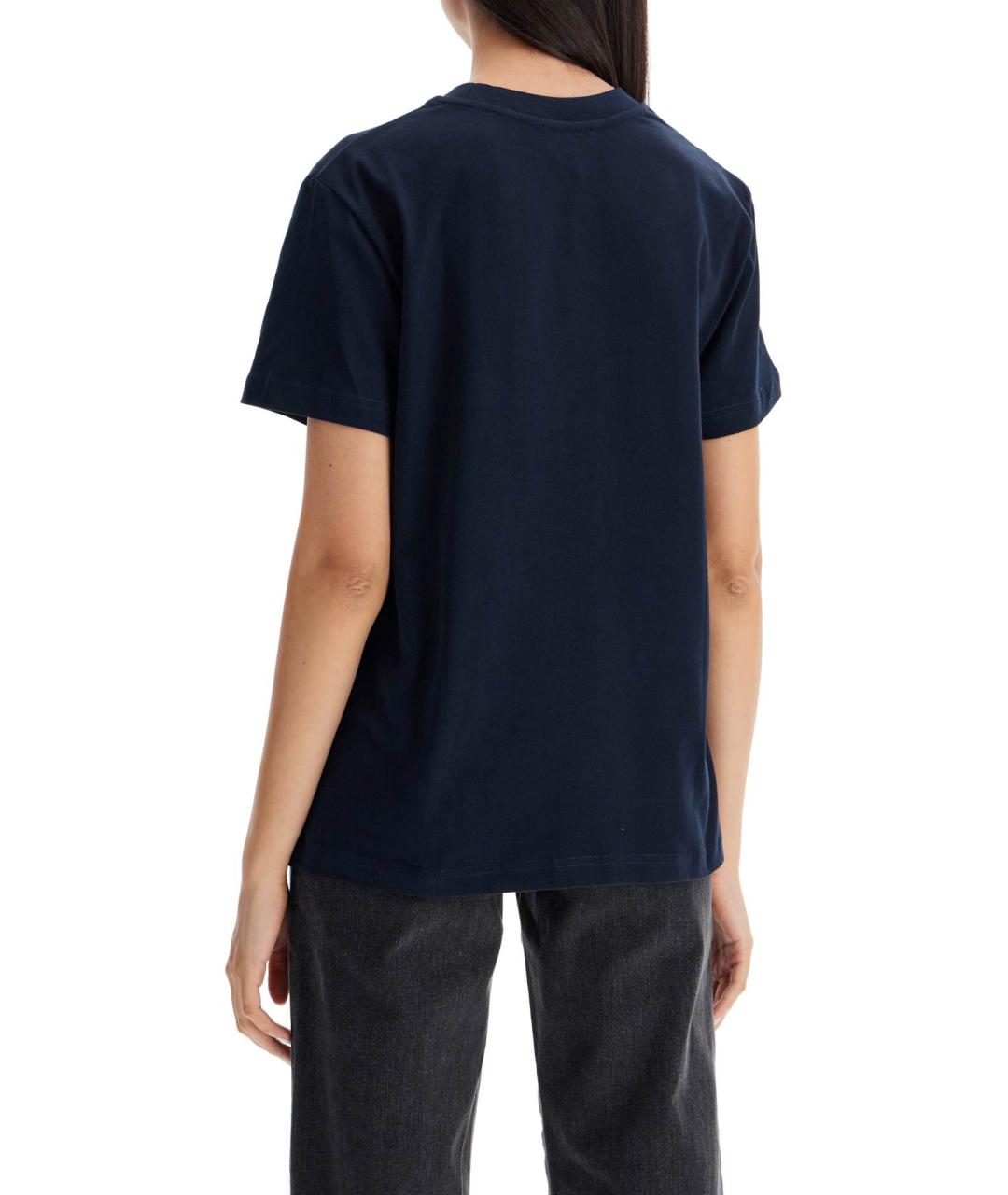 A.P.C. Темно-синяя хлопковая футболка, фото 6