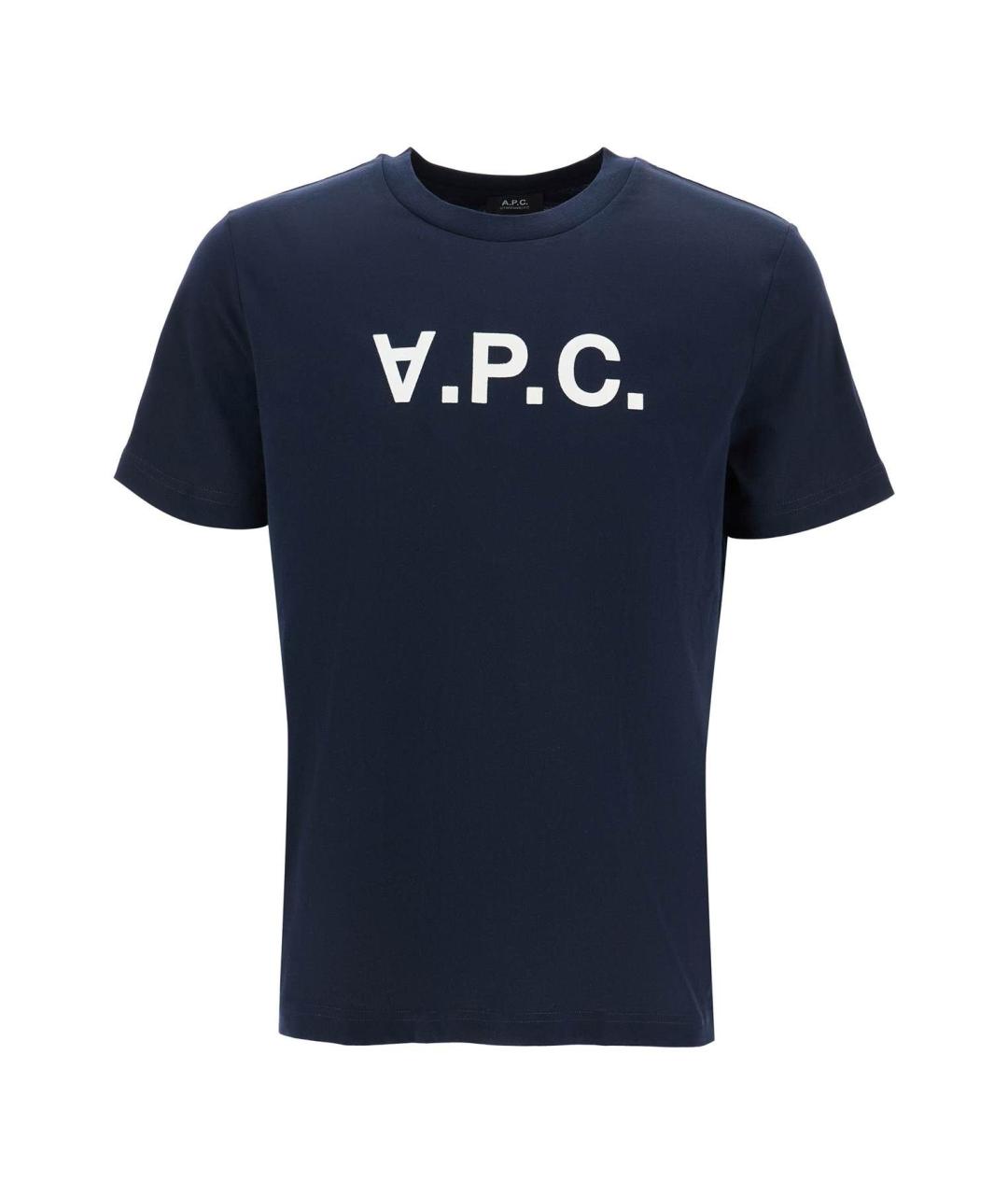 A.P.C. Темно-синяя хлопковая футболка, фото 2