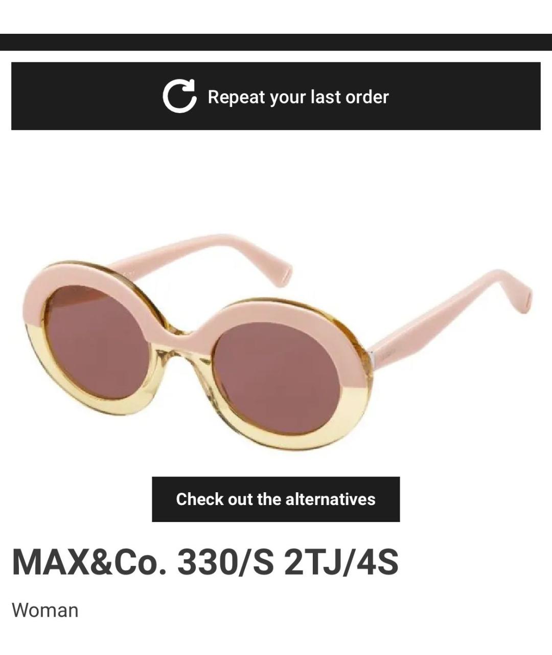 MAX&CO Розовые пластиковые солнцезащитные очки, фото 2