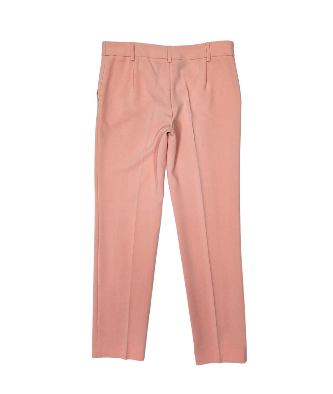 BOUTIQUE MOSCHINO Розовые ацетатные прямые брюки, фото 2