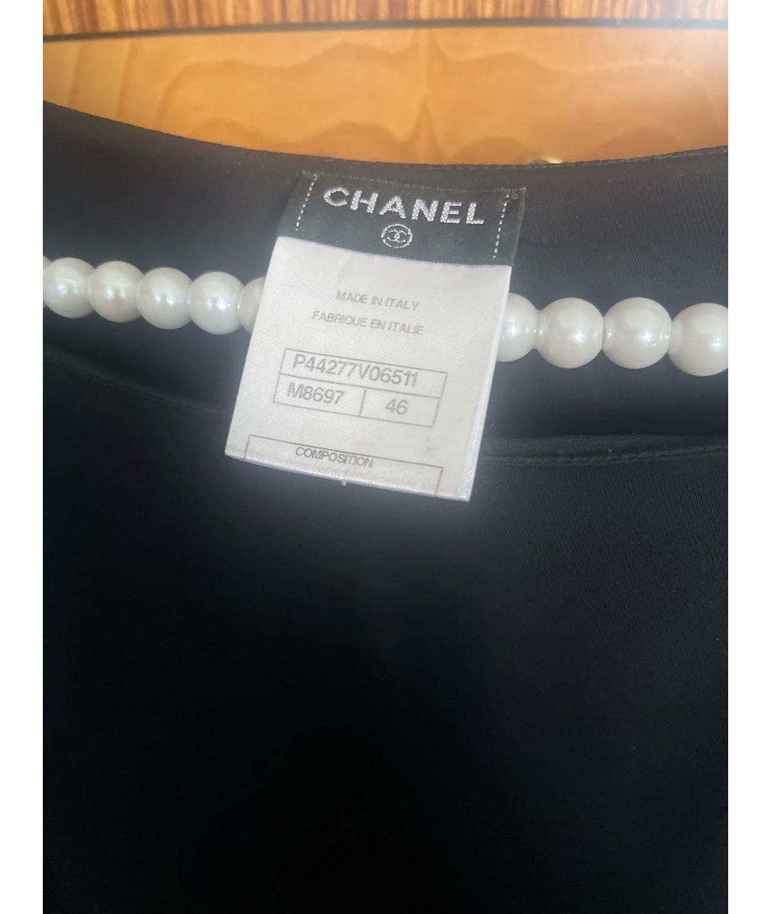 CHANEL PRE-OWNED Черная шелковая блузы, фото 4