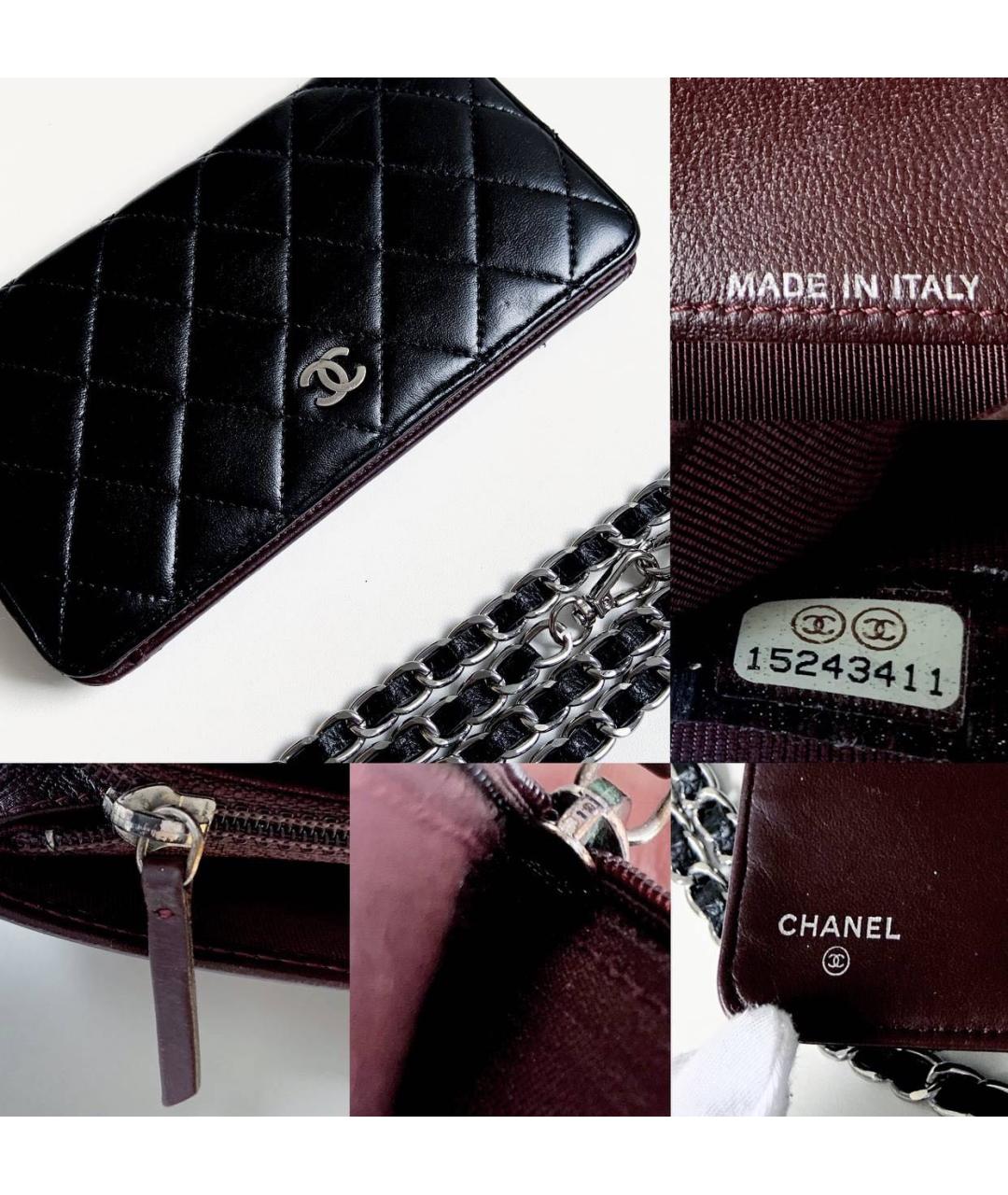 CHANEL PRE-OWNED Черная кожаная сумка через плечо, фото 5