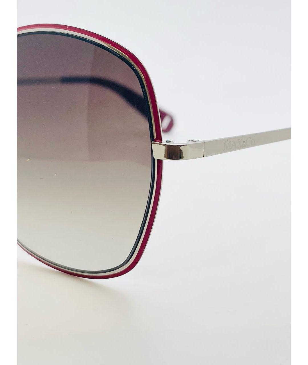 MAX&CO Бордовые металлические солнцезащитные очки, фото 5
