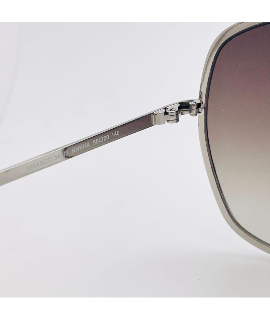 MAX&CO Бордовые металлические солнцезащитные очки, фото 7