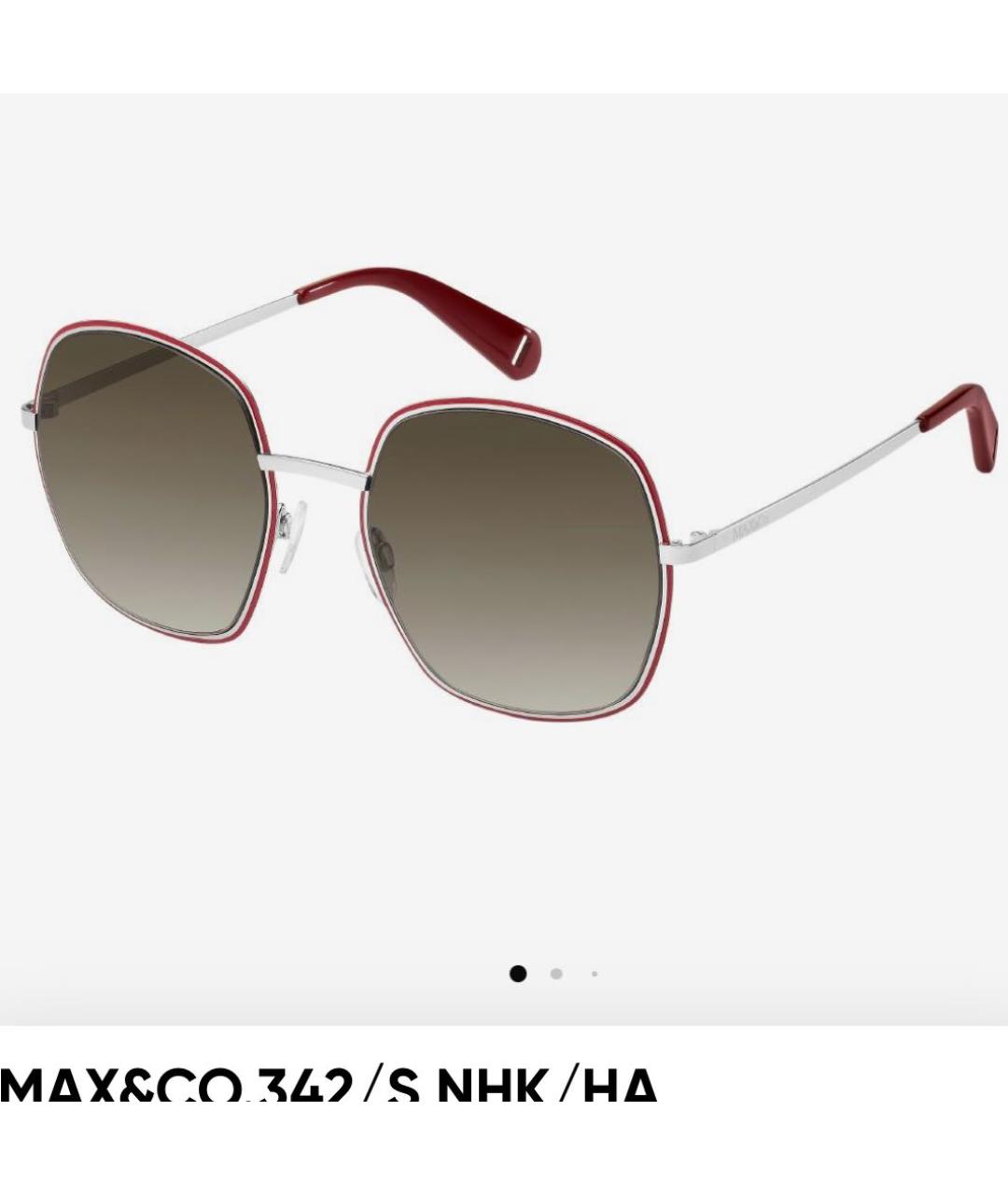 MAX&CO Бордовые металлические солнцезащитные очки, фото 9