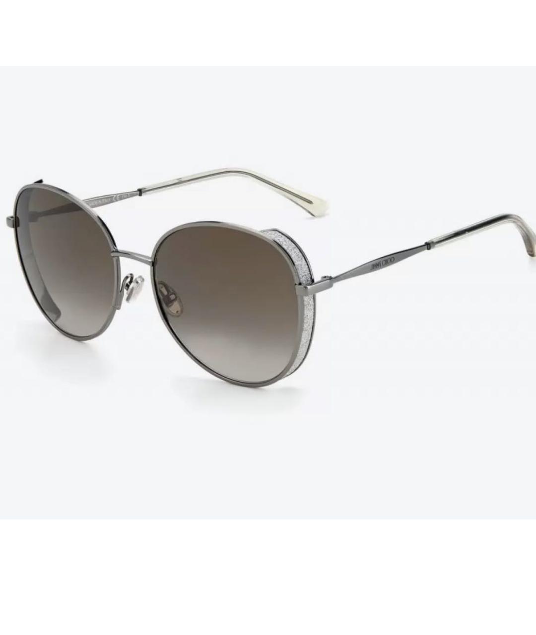 JIMMY CHOO Серебряные металлические солнцезащитные очки, фото 5