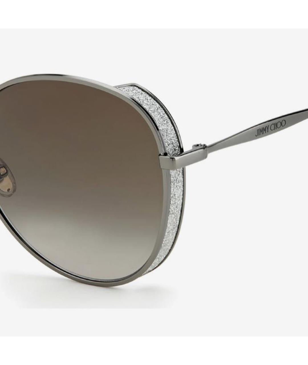 JIMMY CHOO Серебряные металлические солнцезащитные очки, фото 4