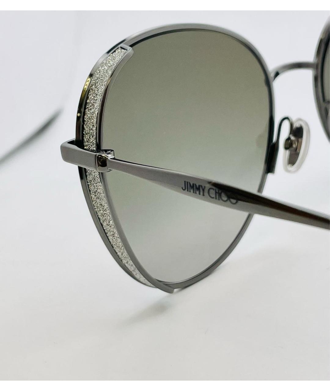 JIMMY CHOO Серебряные металлические солнцезащитные очки, фото 8