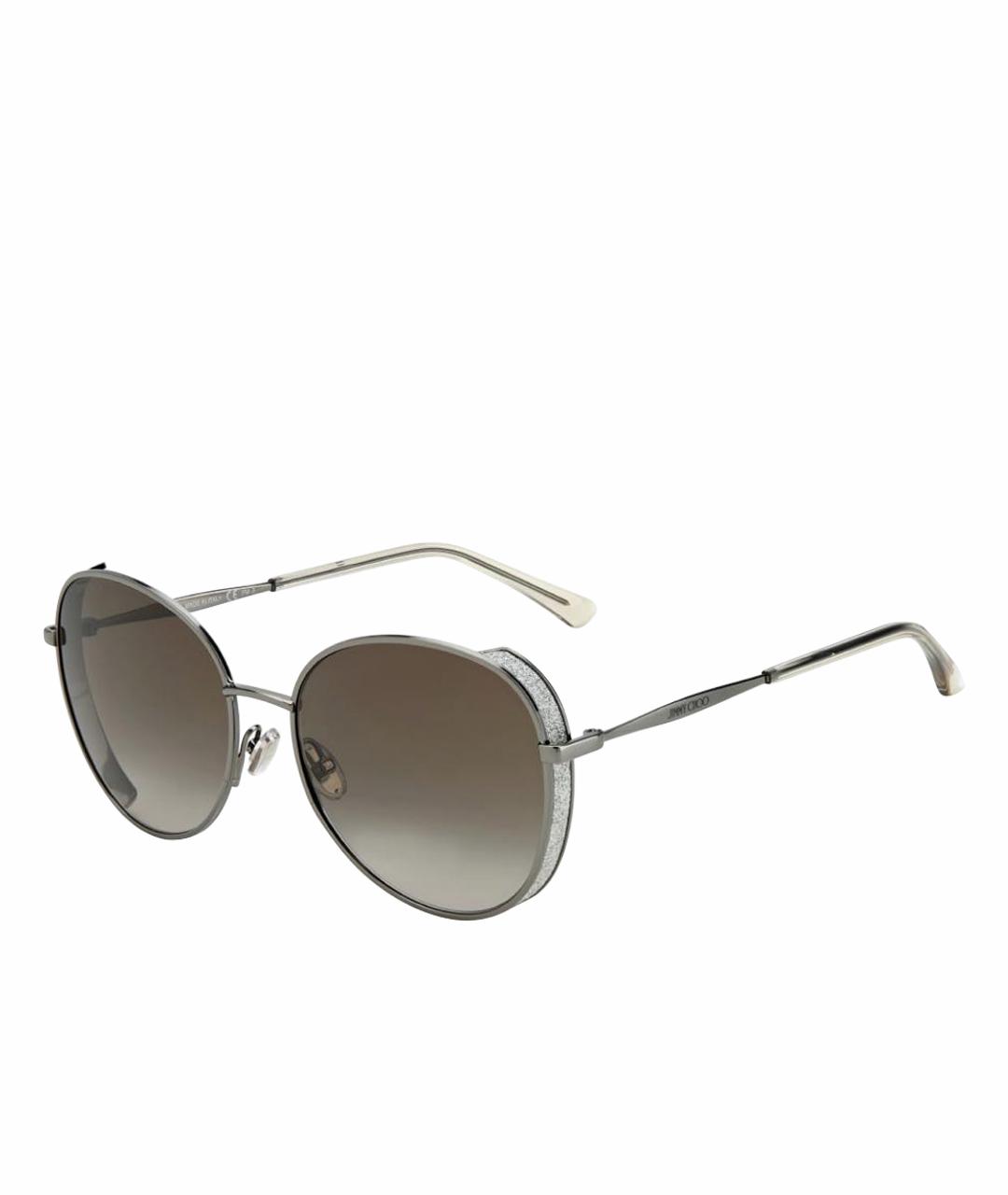 JIMMY CHOO Серебряные металлические солнцезащитные очки, фото 1