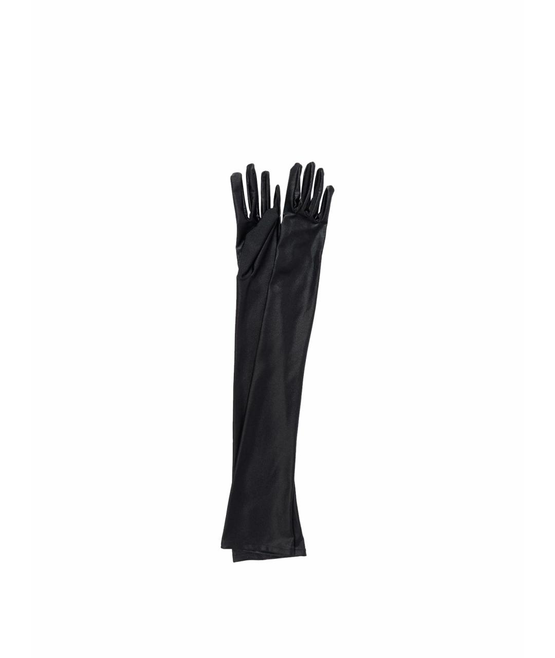 SAINT LAURENT Черные кожаные перчатки, фото 1