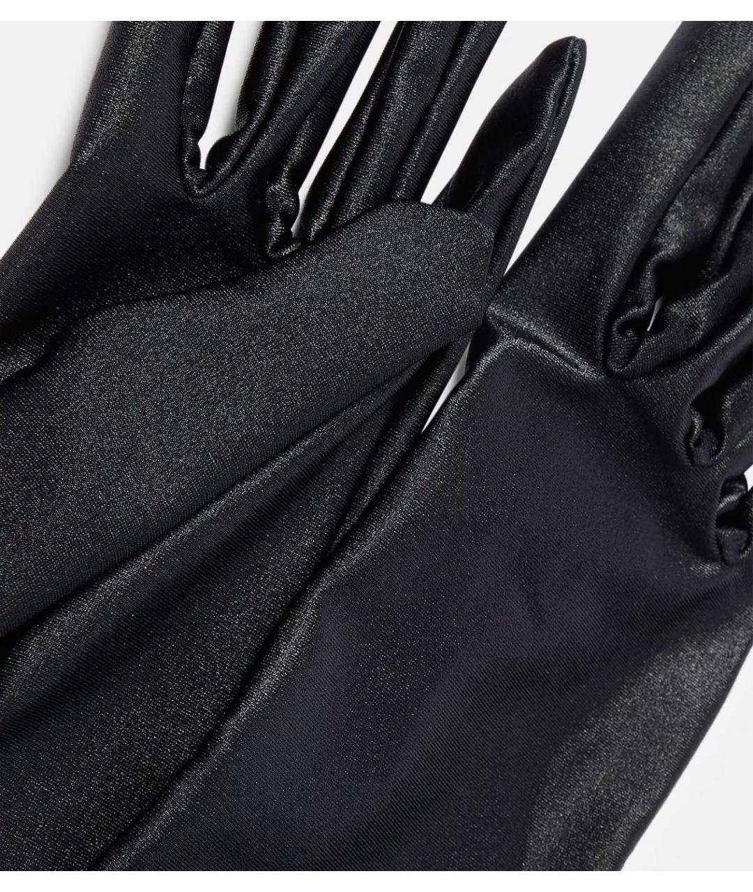 SAINT LAURENT Черные кожаные перчатки, фото 2