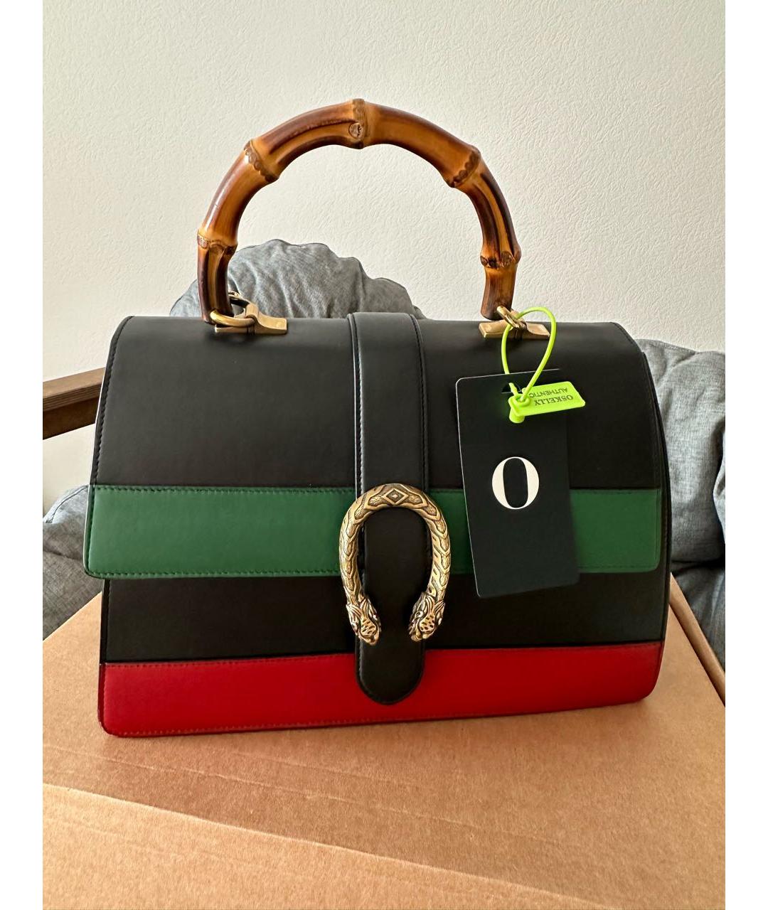 GUCCI Черная кожаная сумка с короткими ручками, фото 5