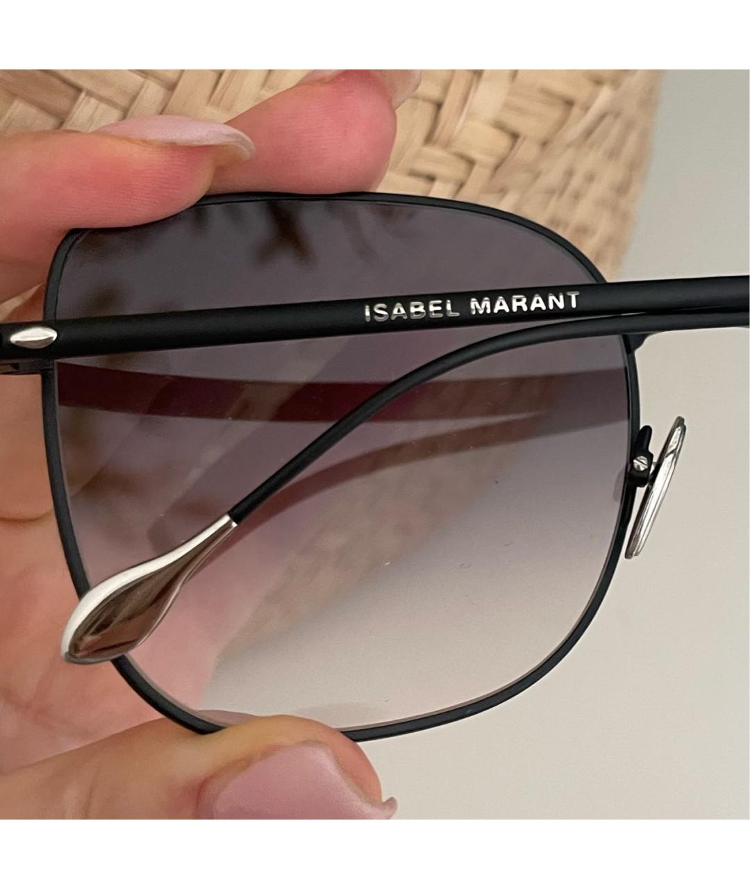 ISABEL MARANT Черные металлические солнцезащитные очки, фото 4