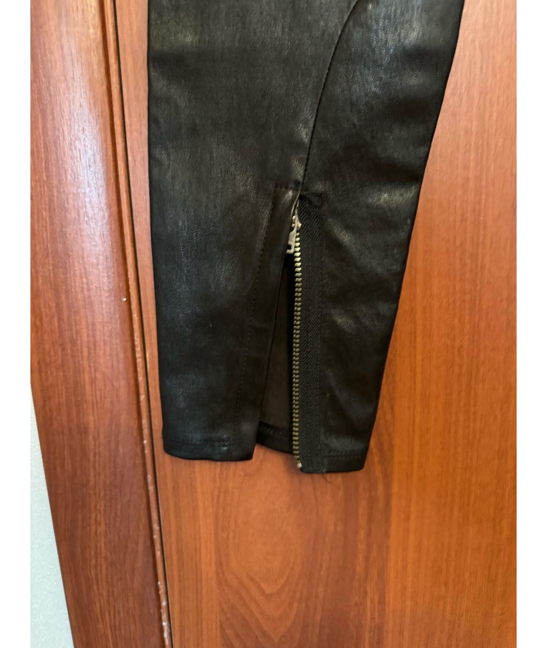 HELMUT LANG Черные кожаные брюки узкие, фото 5