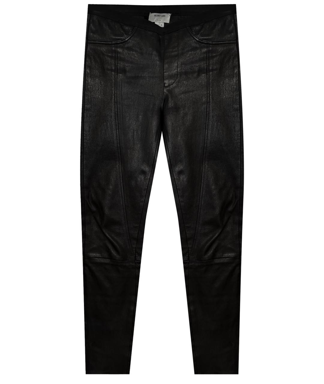 HELMUT LANG Черные кожаные брюки узкие, фото 1